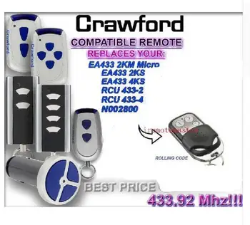 Crawford EA433 2 KM MICRO,EA433 2KS RCU 433-2 N002800 fjernbetjening udskiftning rullende kode for meget