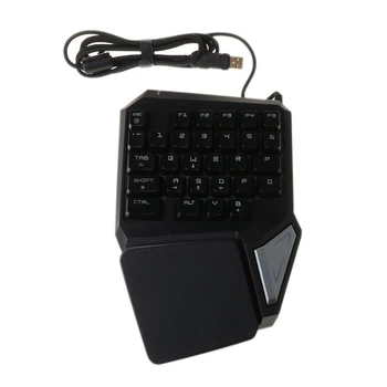Delux T9 Pro Tastatur med Én hånd Mekaniske Følelse Tastatur Gaming Keypa For PUBG Drop shipping