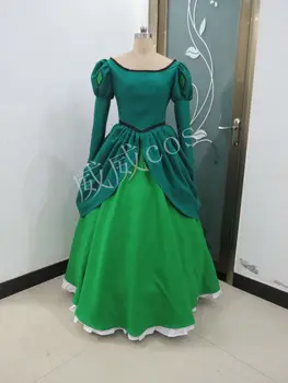 Den Lille Havfrue Ariel, Prinsesse Grøn Kjole Lavet Cosplay Kostume Gratis Fragt