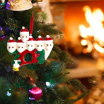 DIY Navn Velsignelser Bløde Ler Maske Snemand Christmas Tree Hængende Pendel 6stk