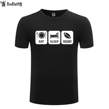 Eat Sleep Team Player Sjove T-Shirt, Mænds Bomuld kortærmet Tshirt Streetwear Trænings T-Shirt til Mænd, Kvinder, Tops Tees Nye