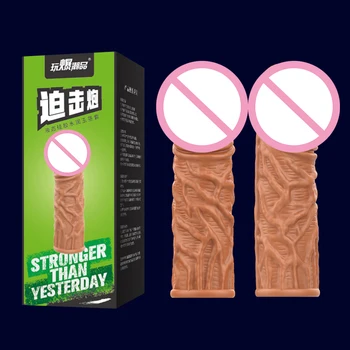 Flydende Silikone Realistisk Kondom Genanvendelige Penis Ærme Udvidelsen Kondomer Mandlige Cock Extender Dildo Forstærker Sex Legetøj Til Mænd