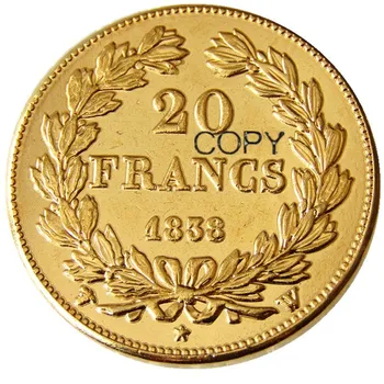 Frankrig 20 Frankrig 1838W Forgyldt Kopi Dekorative Mønt
