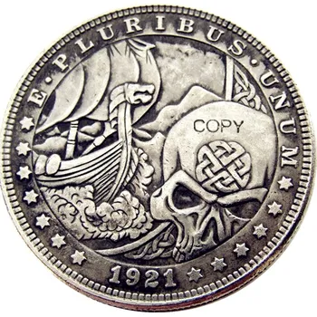 HB(67)US Hobo 1921 Morgan Dollar Kraniet Zombie, Skelet Sølv Forgyldt Kopiere Mønter