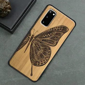 Hest Skildpadde Butterfly Træ Case Til Samsung Galaxy S10 S8 S9 Plus S20 Ultra S10e Note 20 Ultra Note 9 10 Plus Lite