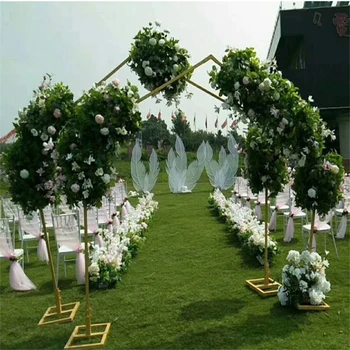 Høj kvalitet smedejern bryllup arch frame baggrund blomst stå fase mall display dekoration