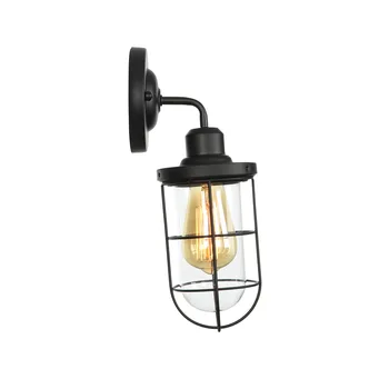 Industrial Vintage-LED-Væg Lys Loft Sort Retro Edison Sconce væglamper Inventar Strygejern Glas væglampe Home Decor Belysning