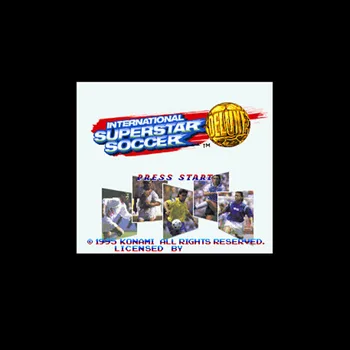 International Superstar Soccer Deluxe-NTSC Version 16 Bit 46 Pin Stor Grå Spil Kort For USA Spillere