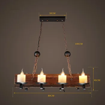 IWHD Træ Hanglamp 8 Hoveder LED Pendel lysarmaturer i Loft-Stil Industrielle Hængende Lys Bar cafe Marmor Retro Lys