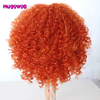 Korea Høj Temperatur Fiber Billige Mode Orange Rød Dybt Spiral, Bløde Krøllede Baby Dukke hår paryk for Bly af/ Pullip Dukke