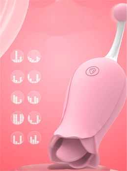 Kvindelige Onani Klitoris Massage G spot Vibrator Silikone Tunge Slikning Oral Sex Legetøj Til Kvinder Vibrerende Æg Voksen Produkt