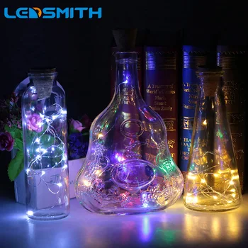 LEDSMITH Træ, Kork Formet Flaske Vin Lys LED Nat Lys 15Leds korkprop Lampe Kreative Romantisk Lys