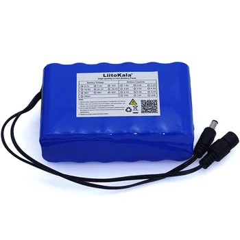Liitokala 12V 10Ah 18650 li-ion batteri pack 10000mAh med BMS Circuit Protection Board DC 5.5*2.1 mm+ 12,6 V 1A Oplader