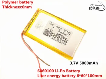 Liter energi batteri God Qulity 3,7 V,5000mAH 6060100 Polymer lithium-ion / Li-ion-batteri i tablet pc-BANK,GPS,mp3,mp4