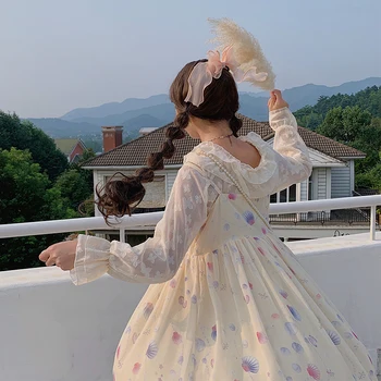 Lolita Kjole Prinsesse Missy Søde Søde Japanske Kawaii Piger Prinsesse Stuepige Vintage Gotiske Trykte Mønstre Sommer kjole