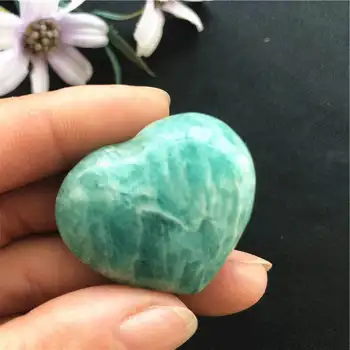 Lucky sten naturlige amazonit sten hjertet reiki healing-krystaller kærlighed smykkesten som bryllup gaver til gæsterne engros
