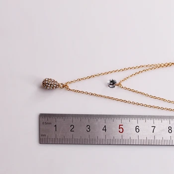 M002 BIGBING mode smykker pink gyldne krystal halskæde lagdelt engros smykker i høj kvalitet