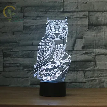 Mode 3D Akryl Ugle Nat lys Led bordlamper til Værelse Dekoration Nyhed Night lights for Børn Gave USB-bordlampe