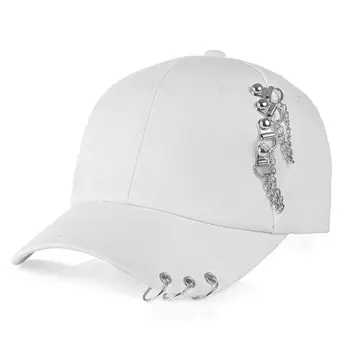 Mode Baseball Cap Med Ringe Snapback Trucker Hat Far Hat Kvinder Mænd Justerbar Golf Bold Sport Casual Solen Cap