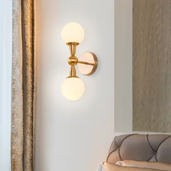 Moderne Nordiske Glas Meta Sort/guld Kugle Retro Vintage væglampe E27 Loft For Cafe Soveværelse Foyer hængende lampe