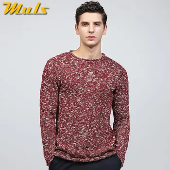 Muls herre trøjer pullover O hals hule design mærke tøj sweater mænd efterår og vinter sort rød jersey kjole mandlige MS8925