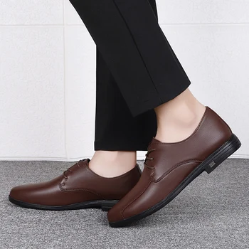 Mænds casual læder sko forår og efterår blødt læder blød tunge kørsel i stor størrelse 37-46 casual læder sko til mænd