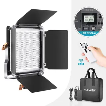 Neewer Avancerede 2,4 G 480 LED Video Lys, Dæmpbar Bi-Color LED-Panelet med LCD-Skærmen og 2,4 G Trådløse Fjernbetjening for Fotografering