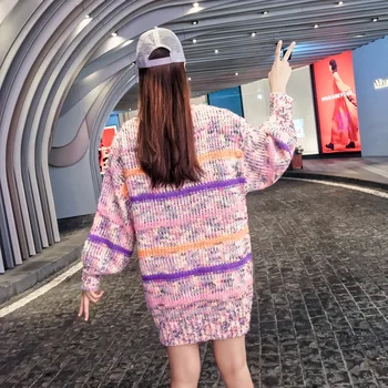 Net red Europæiske station Thailand street fashion spoof kat stereo beaded paillet bolden løs i stor størrelse hoved sweater
