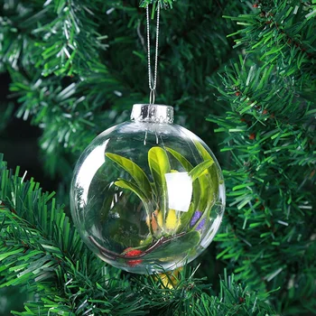 Ny-6stk 8cm DIY juletræ Hængende Bolden Transparent Akryl Kugle, Klar Plast Indtastningsklare Bolden Ornament