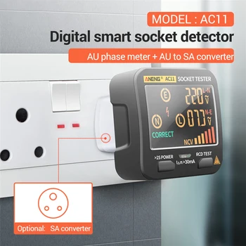 Nye AC11 Digitale Smart Stik Tester Spænding Test Socket Detektor US/UK/EU/AU-Stik Ground Zero Line Fase Ind RCD NCV Test