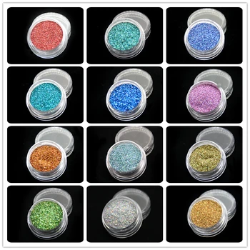 Nye Flerfarvet Holo Laser Glitter Pulver Gnid For Søm Og Glitter Dust Pailletter Art Negle Krop Pigment Manicure Festival Dekorationer