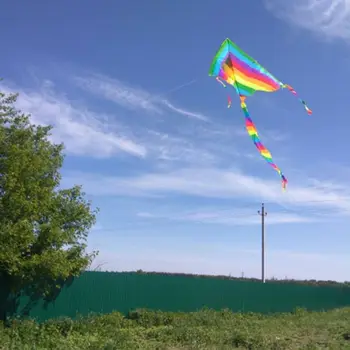 Nye Lange Hale Regnbue Dragen Udendørs Drager Flyvende Legetøj Kite For Børn M89C