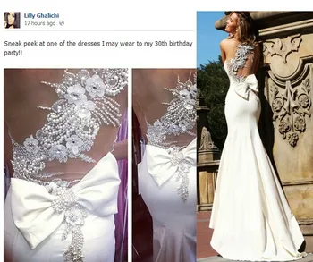 Nye vestido de festa sexet luksus beaded Formelle Elegant party prom gown Mermaid hvide lange aften Kjoler til brudens mor