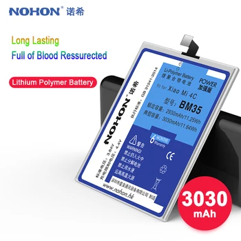 Original NOHON BM35 Batteri Til Xiaomi Mi4c Mi 4C Udskiftning Mobiltelefon Batterier med Høj Kapacitet 3030mAh Gratis Værktøjer På Lager