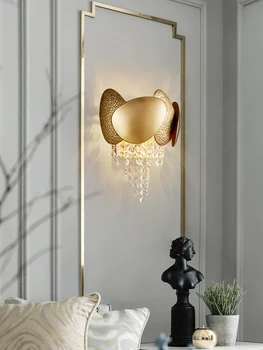 Post-moderne lys luksus væglamper Amerikanske væglampe simple living room varmt soveværelse sengelampe
