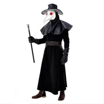 (På Lager) Pest Læge Cosplay Kostume Med MaskHat+krave+hovedbeklædning+bælte+handsker Halloween, Karneval Kostumer