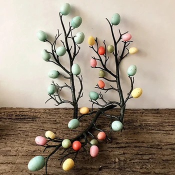 Påskeæg Tree Decor Kreative branche Med at Male Æg Foråret Part Forsyninger Børnehave Dekoration Hjem Ornamenter DIY Håndværk