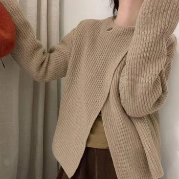 Retro Japansk Trøjer for Kvinder 2020 Ny Stil Efteråret og Vinteren Løs Solid Cardigan Kvinder Coat