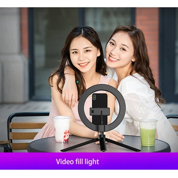 Ring Lys 20cm / 8 Tommer LED Selfie Lampe Fotografering Ring Lampe med Stativ for Selfie Video Youtube Live Makeup Live