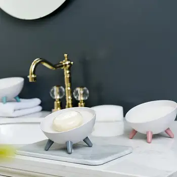 Runde shap Soap Box Badeværelse sæbe holder Skålen Opbevaring Plade Skuffe Badeværelse Sæbe Holder Tilfælde Bad Leverancer badeværelse gadgets