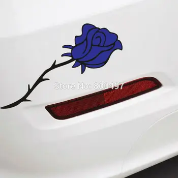 Rød Rose eller Blå Rose Blomster Bil Stickers og Klistermærker Bil-dækker Bil Styling for Tesla Toyota Chevrolet, Ford, Hyundai Volkswagen