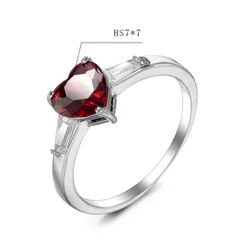 Røde Sten Ringe til Kvinder 2019 Mode Smykker hjerte form finger Smykker Ring Damer Tilbehør Ring Bague Femme Anillos Mujer