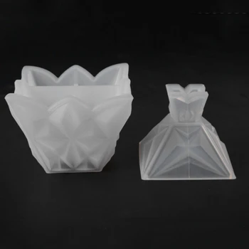 Skæring Diamant Krystal Smykke Box Silikone Formen Udsøgt Skuffe Skimmel Kawaii Silikone Kunst Forsyninger Opbevaringsboks Skimmel