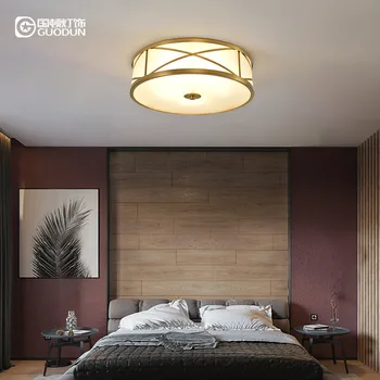 Soveværelse loft lampe, rund undersøgelse lampe, post-moderne, lille soveværelse balkon, kreative personlighed, midtergang værelse, alle kobber-lampe