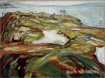 Store kystlandskab Edvard Munch-maleri til udsmykning af Høj kvalitet