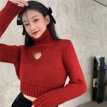Sød Sexet Pige Renæssance Fransk Domstol Stil Vintage Blid Fe Turtleneck Sweater Harajuku Kawaii Pige Offiec Lady Sweater