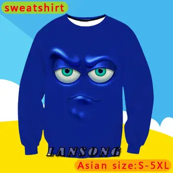 Tegnefilm funny face sweatshirt trøjer animationsfilm 3d-print mænd harajuku streetwear hiphop jakker tøj polerones hombre bluzy meskie