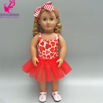 Til 43cm Babyer Født Dukker Pink tutu kjole i 18 tommer piger dukke prinsesse kjole legetøj tøj bebe dukke kjole
