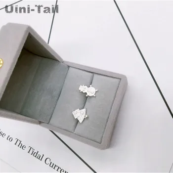 Uini-Hale hot nye 925 sterling sølv asymmetrisk snemand Christmas tree øreringe koreanske temperament sød enkle smykker