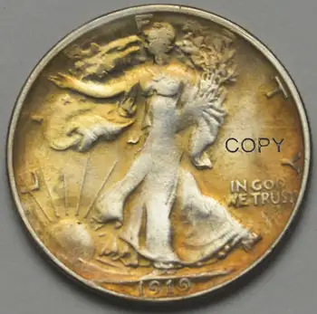 Untied Stater Mønter 1919 Gå Frihed Halv Dollar I Messing Forgyldt Sølv Kopi Mønt Af Høj Kvalitet, Kan Du Vælge Forskellige Farver
